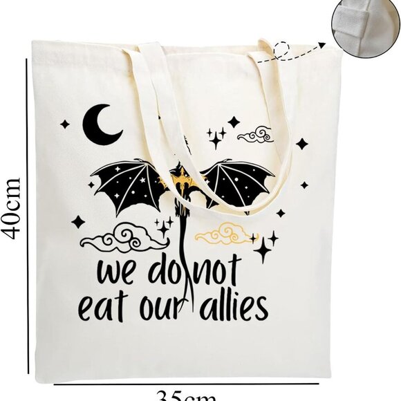 Cotton Tote Bag Reusable Shopping Bag Bookish Shoulder Bag Versatile - Picture 2 of 6